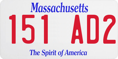 MA license plate 151AD2