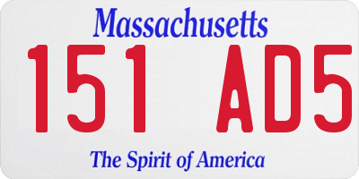MA license plate 151AD5