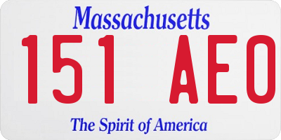 MA license plate 151AE0