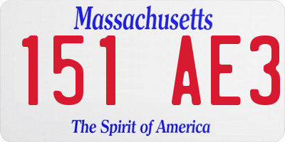 MA license plate 151AE3