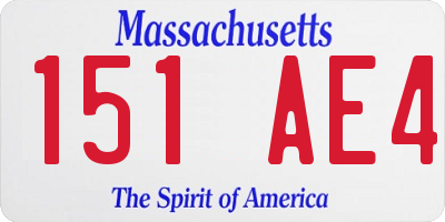 MA license plate 151AE4