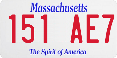 MA license plate 151AE7