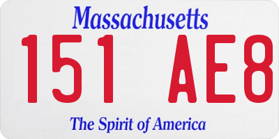 MA license plate 151AE8