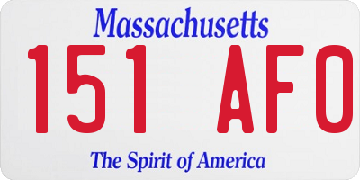MA license plate 151AF0