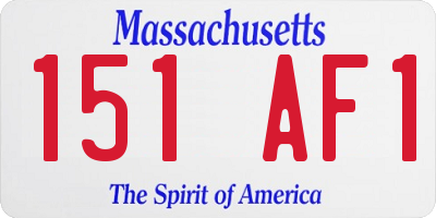 MA license plate 151AF1