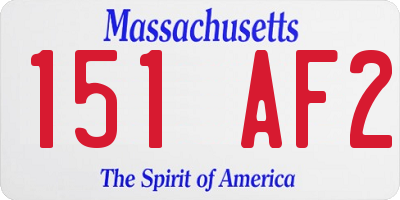 MA license plate 151AF2