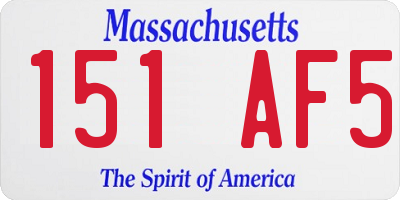 MA license plate 151AF5