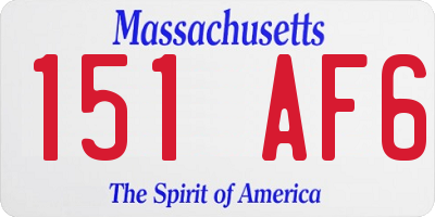 MA license plate 151AF6