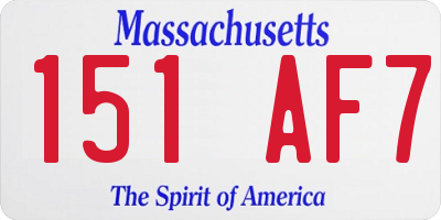 MA license plate 151AF7