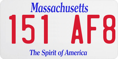 MA license plate 151AF8