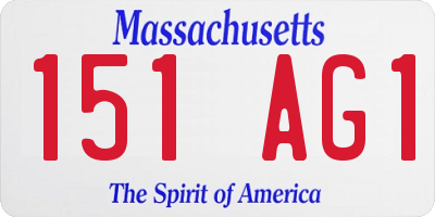 MA license plate 151AG1