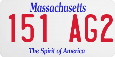 MA license plate 151AG2