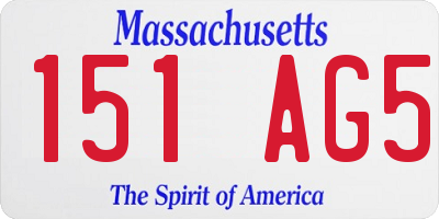 MA license plate 151AG5