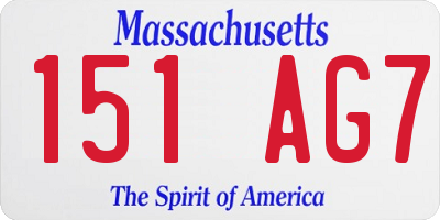 MA license plate 151AG7
