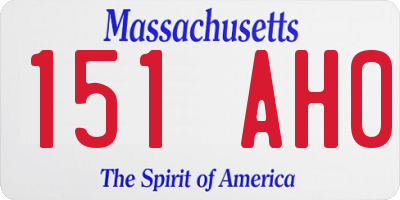 MA license plate 151AH0