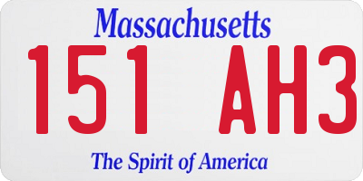 MA license plate 151AH3