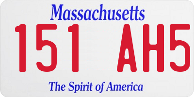 MA license plate 151AH5