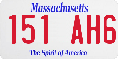 MA license plate 151AH6