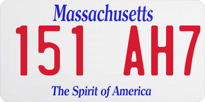 MA license plate 151AH7