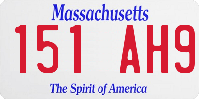 MA license plate 151AH9