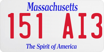 MA license plate 151AI3