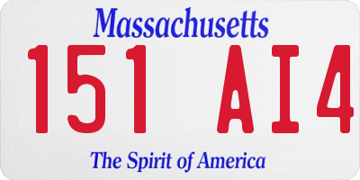 MA license plate 151AI4