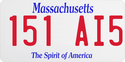 MA license plate 151AI5