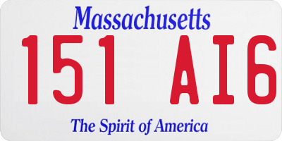 MA license plate 151AI6