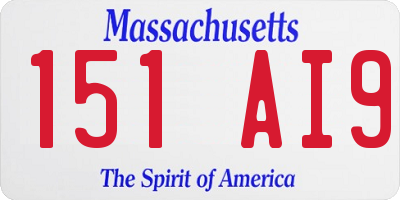 MA license plate 151AI9