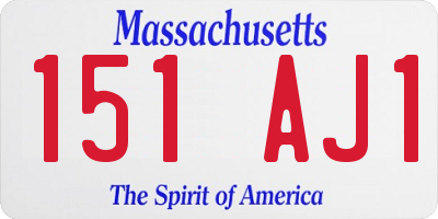 MA license plate 151AJ1