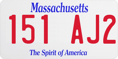 MA license plate 151AJ2