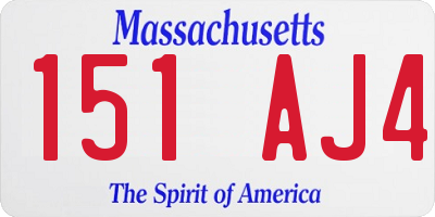 MA license plate 151AJ4