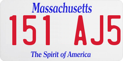 MA license plate 151AJ5