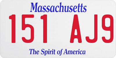 MA license plate 151AJ9