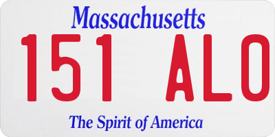 MA license plate 151AL0