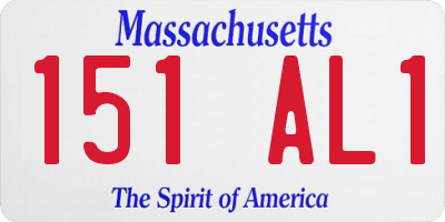 MA license plate 151AL1