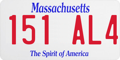 MA license plate 151AL4
