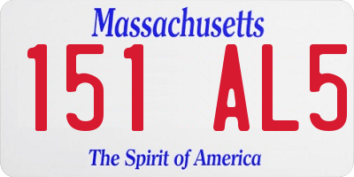 MA license plate 151AL5