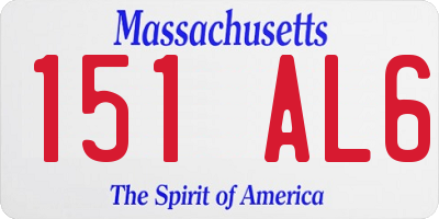 MA license plate 151AL6