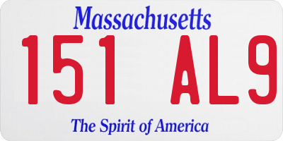 MA license plate 151AL9
