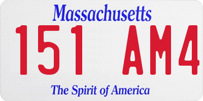 MA license plate 151AM4