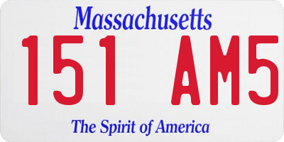 MA license plate 151AM5