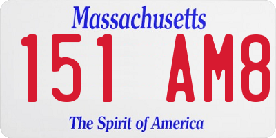 MA license plate 151AM8