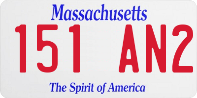 MA license plate 151AN2