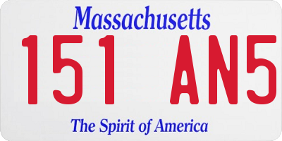 MA license plate 151AN5
