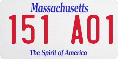 MA license plate 151AO1