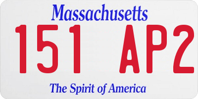 MA license plate 151AP2