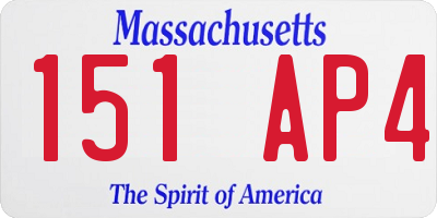 MA license plate 151AP4