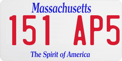 MA license plate 151AP5