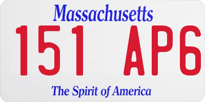 MA license plate 151AP6